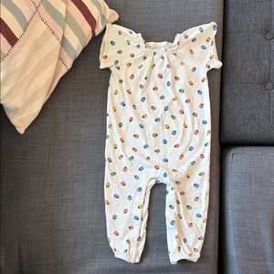 Hanna Andersson White Baby Romper with Colorful Ladybug Dots